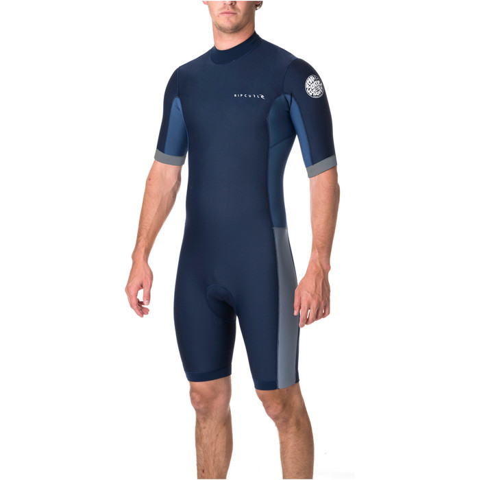 Rip Curl Aggrolite 2mm Back Zip Spring Shorty Wetsuit NAVY WSP6AM