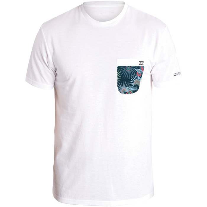 2018 Billabong Team Pocket manica corta T-shirt da surf aderente BIANCO H4EQ01