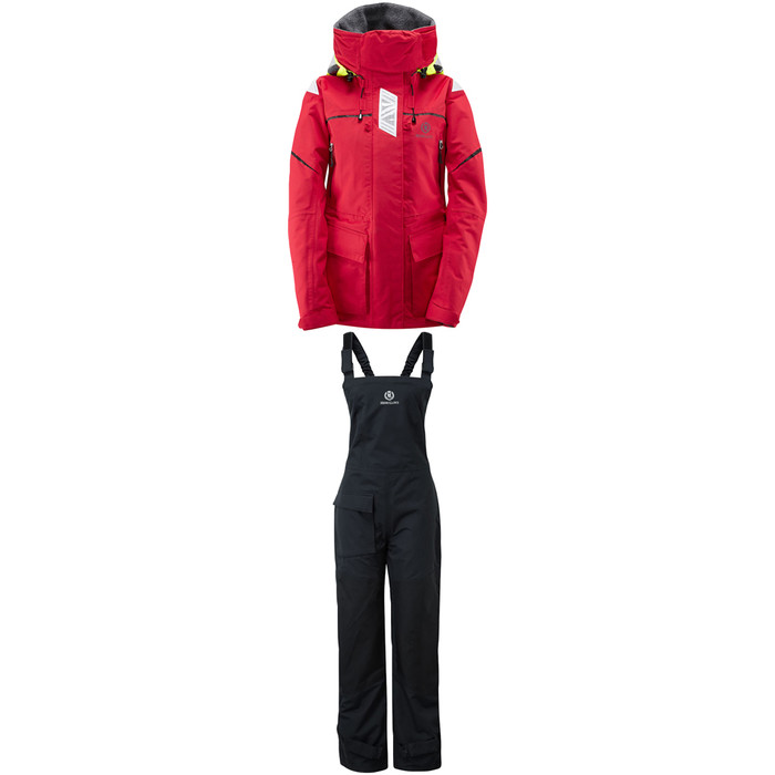 Henri Lloyd chaqueta para mujer Freedom Offshore Y00352 y pantaln Y10161 Combi Set, rojo / negro