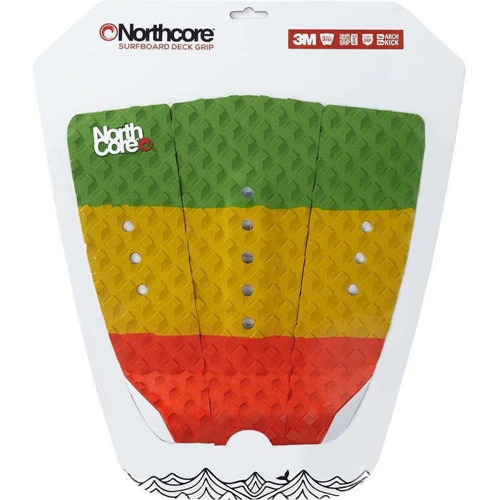 2024 Northcore Ultimate Grip Deck Almofada The Rasta - Red / Green / Yellow NOCO63G