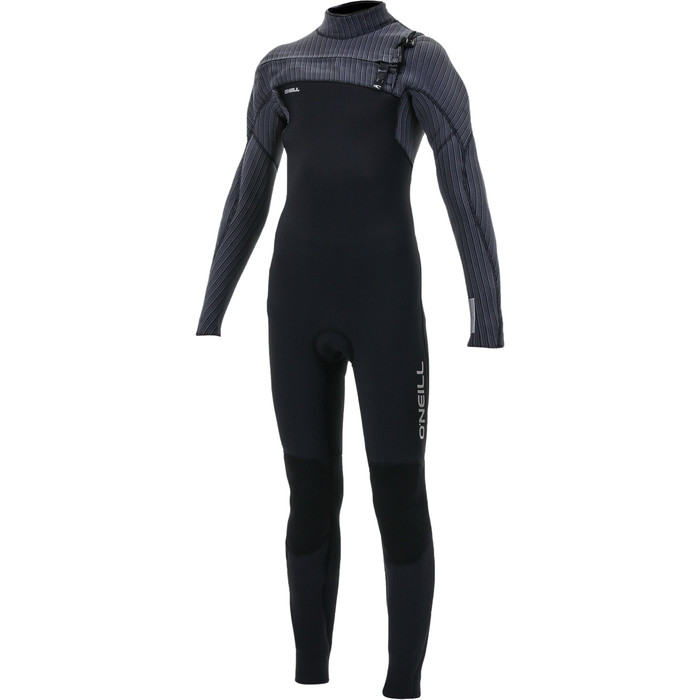 2020 O'neill Youth Hyperfreak + 5/4mm Chest Zip Gbs Wetsuit Preto / Graphite 5381