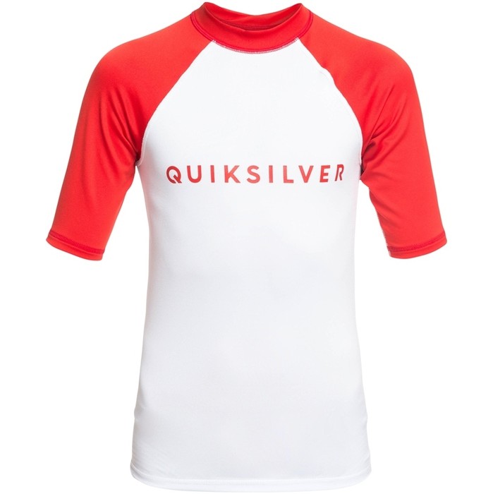 2019 Quicksilver Boy's Always There Ss Rash Vest High Risk Red Eqbwr03076