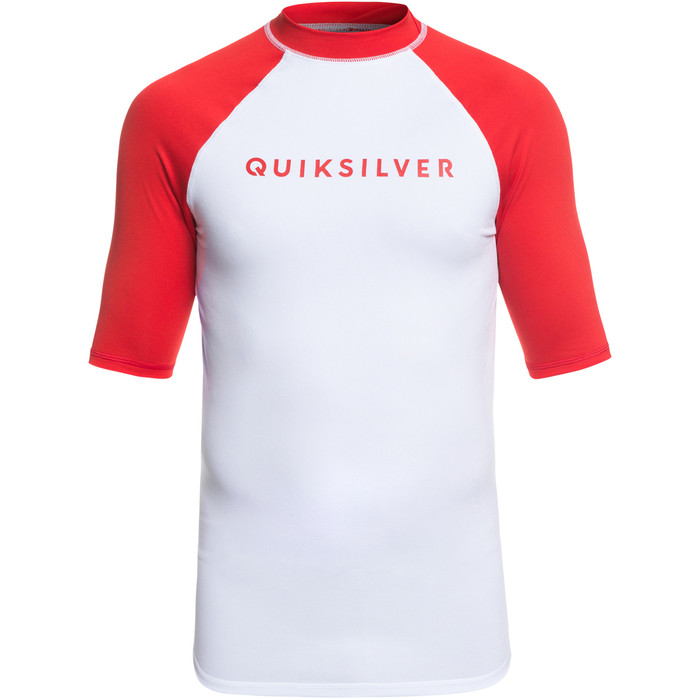 2019 Quiksilver Always There Short Sleeve Rash Vest Red EQYWR03142
