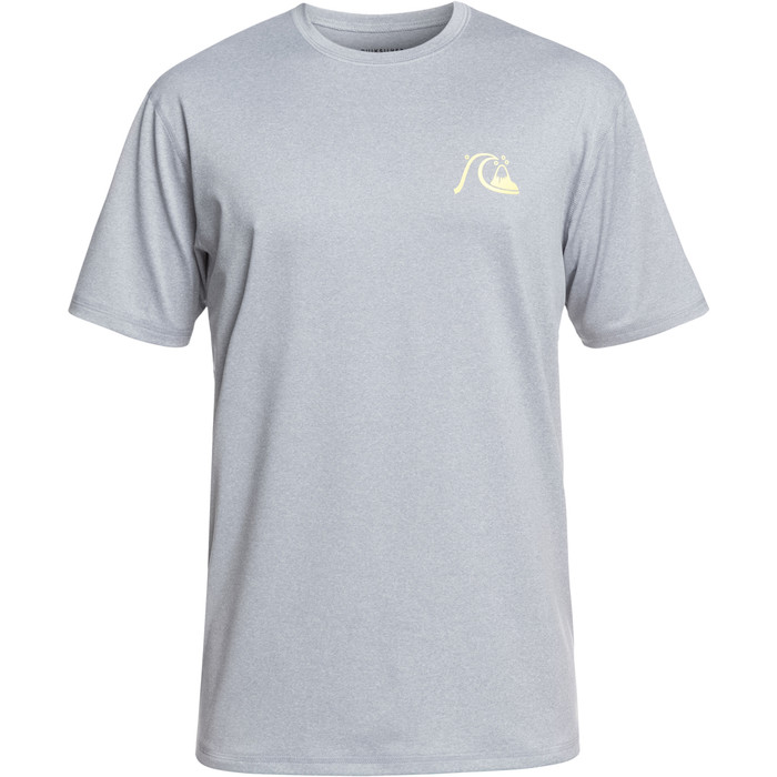 2019 Quiksilver El Capitan Short Sleeve T-Shirt Fit Rash Vest Heather Grey EQYWR03158