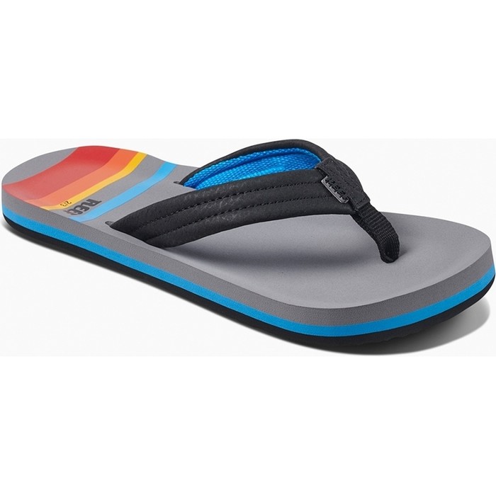 2019 Reef Kids Ahi Sandals / Flip Flops Grey Pinstripes RF0A3VBL