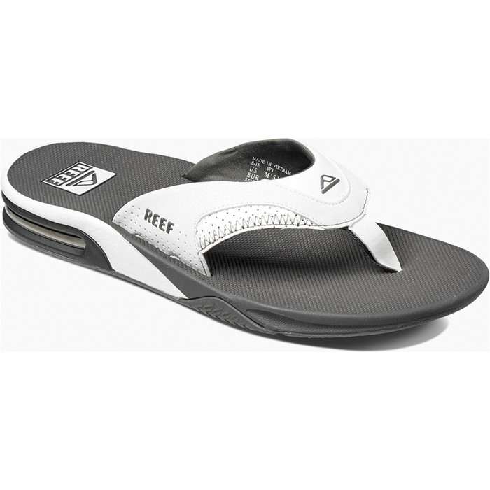 2019 Reef Mens Fanning Sandals / Flip Flops Grey / White RF002026