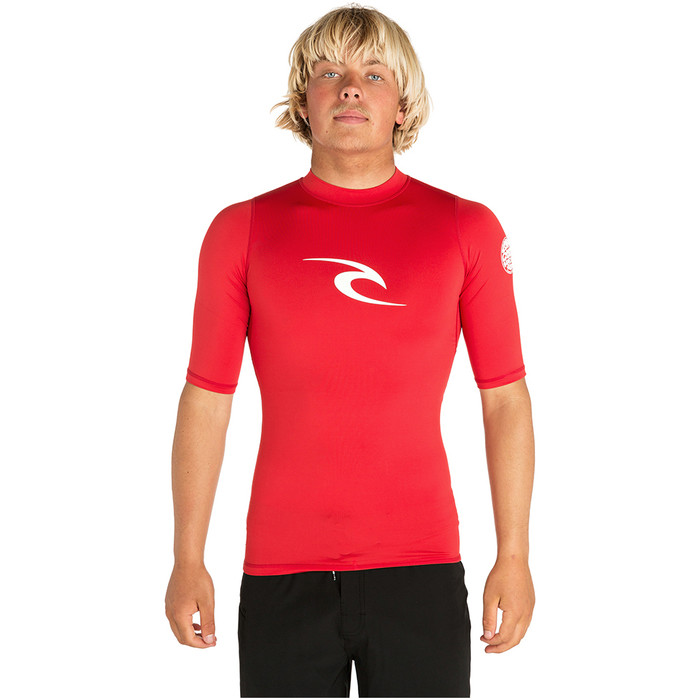 2019 Rip Curl Corpo Manches Courtes Uv Tee ruption Gilet Rouge Wle4km