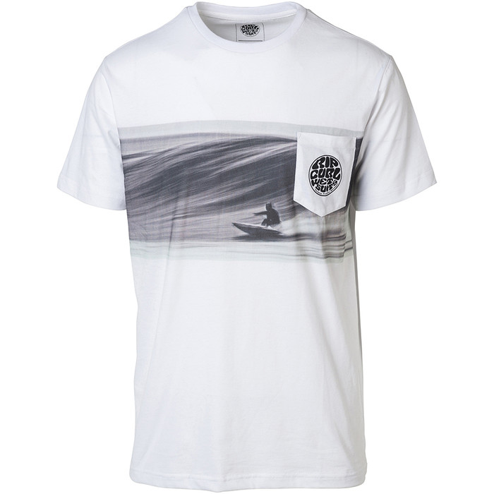 2019 Rip Curl Mens Action Surfer T-Shirt Optical White CTEDA5 - Clothing | Watersports Outlet