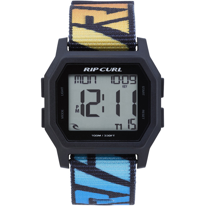 2019 Rip Curl Mannen Atom Spanband Digitaal Horloge Vaalblauwe A3087