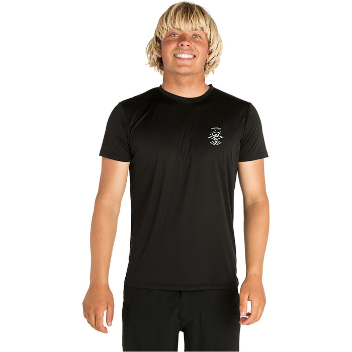 2019 Rip Curl Mens Search Logo Short Sleeve UV T-Shirt Black WLE9CM