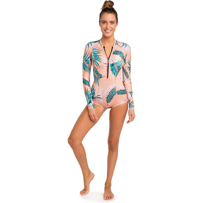 2019 Rip Curl Womens G-Bomb 1mm Long Sleeve Shorty Wetsuit Peach WSP7LW