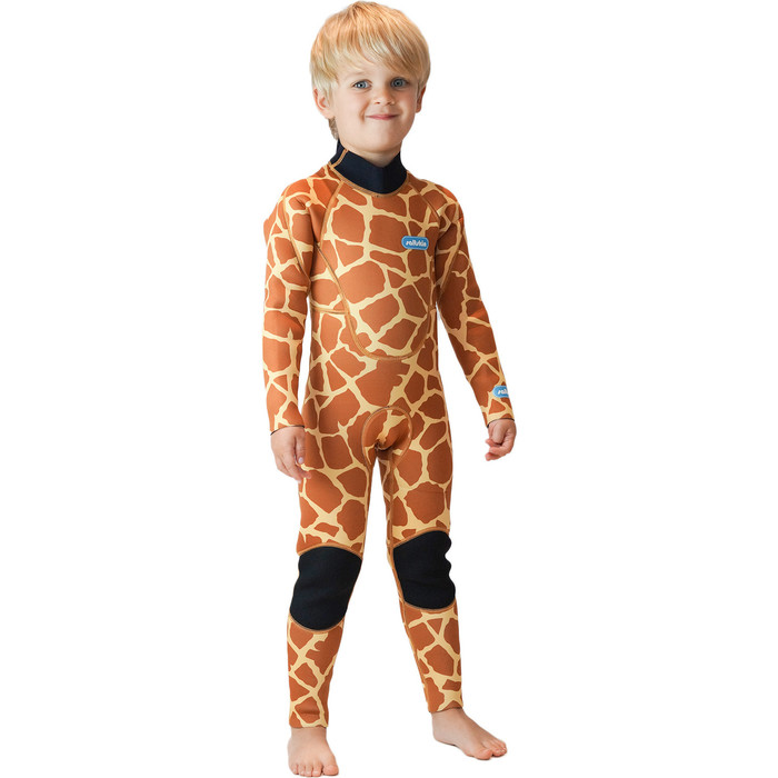 2023 Saltskin Enfants 3/2mm Back Zip Combinaison Noprne - Giraffe