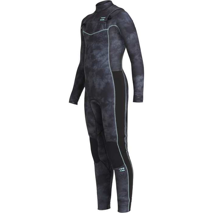 2020 Billabong Junior Revolution 5/4mm Wetsuit Met Chest Zip U45B11 - Zwarte Tie-dye
