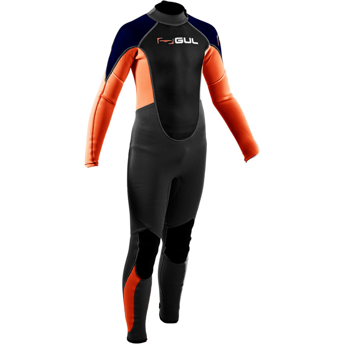 2020 GUL Junior Response 3/2mm Back Zip Wetsuit RE1322-B7 - Grey / Orange