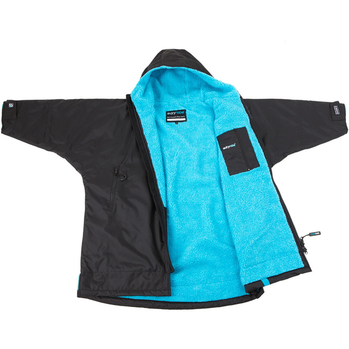 2023 Dryrobe Advance Junior Langarmshirt Wechsel Robe DR104 - Black / Blau