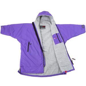 2022 Dryrobe Advance Junior Long Sleeve Premium Outdoor Changing Robe / Poncho DR104 - Purple / Grey