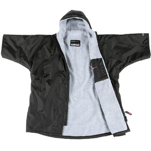 2021 Dryrobe Advance Junior Short Sleeve Premium Outdoor Change Robe / Poncho DR100 - Black / Grey