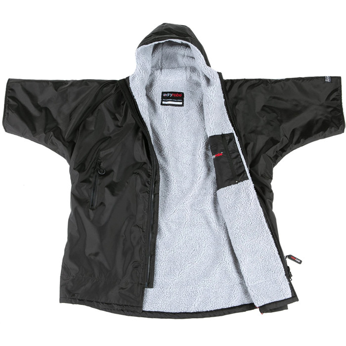 2023 Dryrobe Advance Junior Korte Mouw Verandering Robe DR100 - Black / Grijs