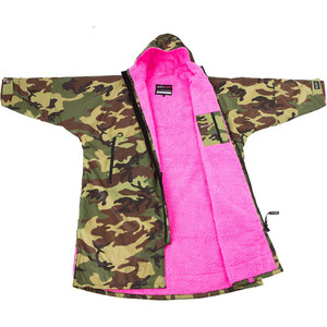 2022 Dryrobe Advance Long Sleeve Premium Outdoor Changing Robe DR104 - Camo / Pink