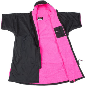2023 Dryrobe Advance Short Sleeve Change Robe DR100 - Black / Pink