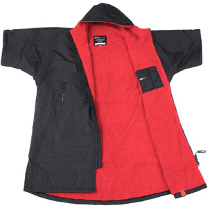 2022 Dryrobe Advance Short Sleeve Premium Outdoor Changing Robe / Poncho DR100 - Black / Red