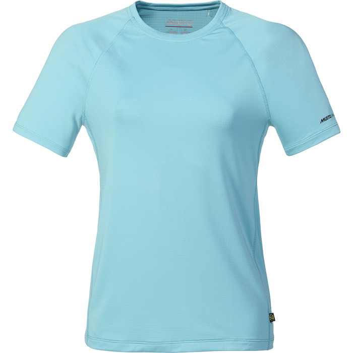 2021 Musto Femme Evo Sunblock Tee-shirt  Manches Courtes 2.0 81161 - Curaao Bleu