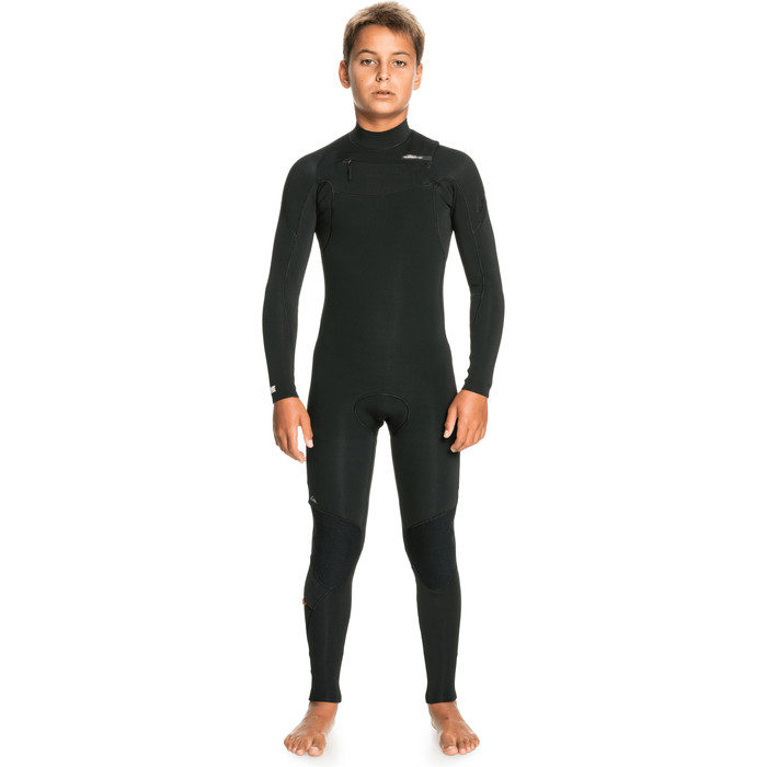 2022 Quiksilver Boys Sessions 3/2mm Chest Zip GBS Wetsuit EQBW103068 - Black
