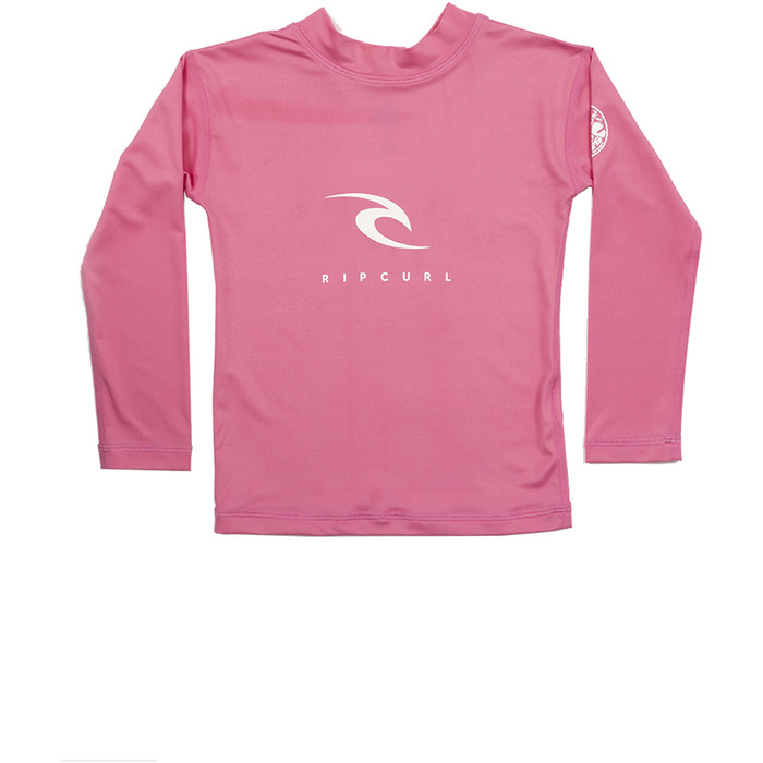 2022 Rip Curl Grom Corp Long Sleeve UV Rash Vest WLY3CO - Pink