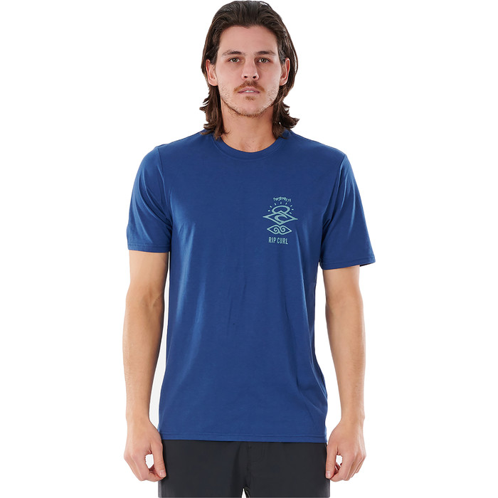 2021 Rip Curl Curl Men Searchers UV T-shirt Met Korte Mouwen Wly34m - Navy