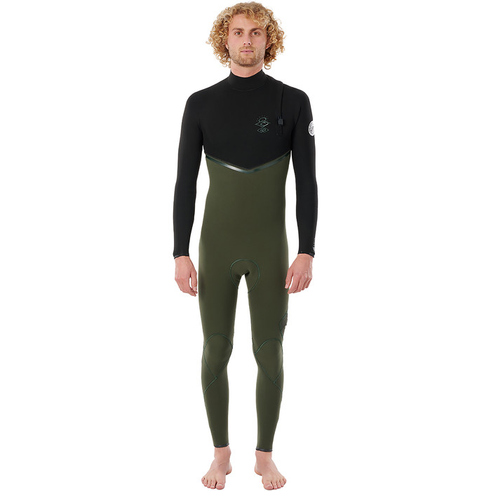 2021 Rip Curl Heren E-bomb 3/2mm Zip Free Wetsuit Wsmyve - Olive