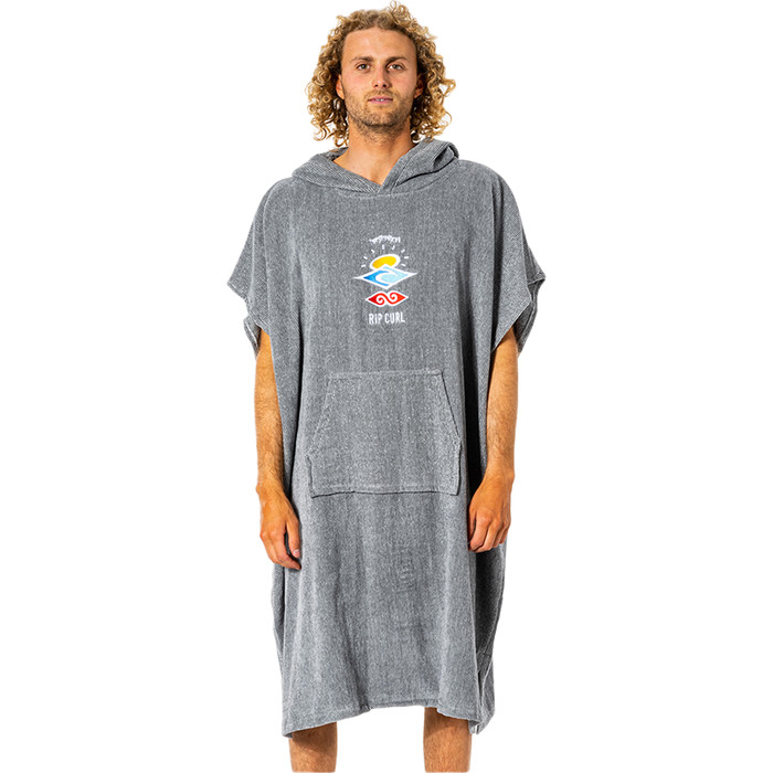 Surf Poncho Wetsuit Changing Robe Towel with Hood Beach Change Towel Gray 