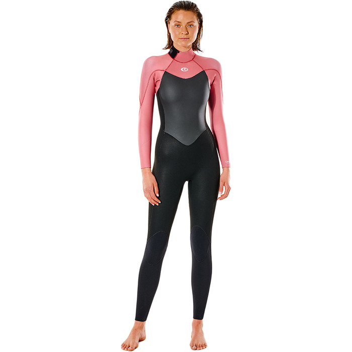 2022 Rip Curl Dames Omega 4/3mm Rug Ritssluiting Wetsuit WSM9CW - Dusty Rose