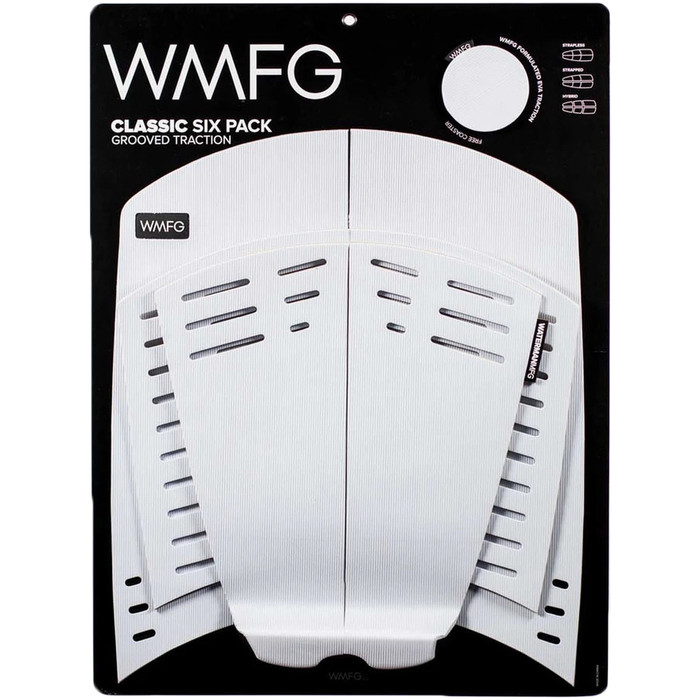 2021 Wmfg Classic Six Pack Grooved Traction 3.0 Kiteboard Deckpad WMTR3CL6 - Blanc