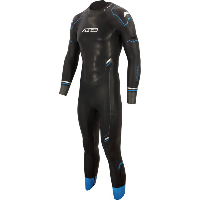 2024 Zone3 Hommes Advance Swim Combinaison Noprne WS21MADV - Black / Blue