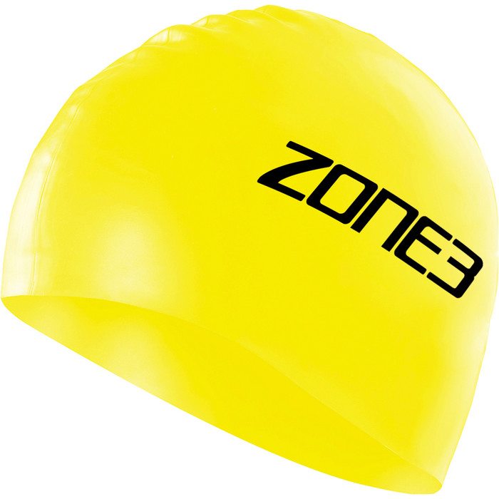 2024 Zone3 Silicone Swim Cap SA18SCAP - Hi-Vis Yellow