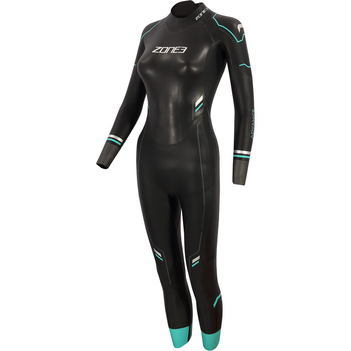 2024 Zone3 Femmes Advance Swim Combinaison Noprne WS21WADV - Black / Turquoise