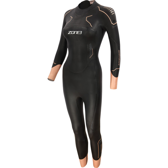 2023 Zone3 Dames Vision Swim Wetsuit WS21WVIS - Black / Rose Pink
