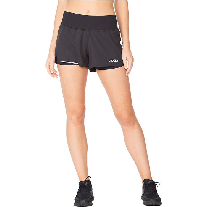 2022 Womens Aero 2-in-1 3 Shorts WR6533b - Black Silver Reflective | Watersports Outlet