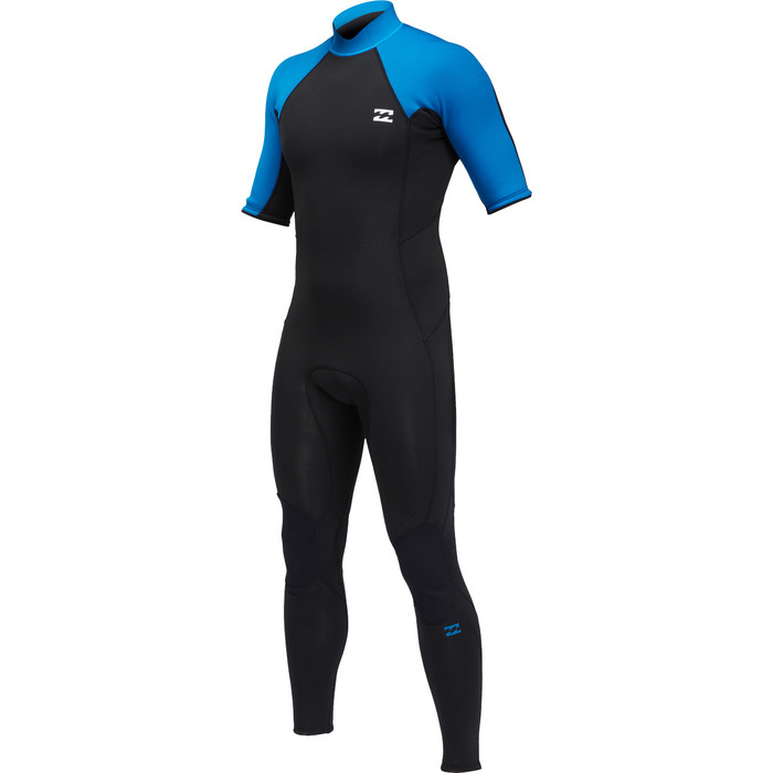 2022 Billabong Mens Absolute 2mm Back Zip Short Sleeve Wetsuit C42M66 - Surf Blue