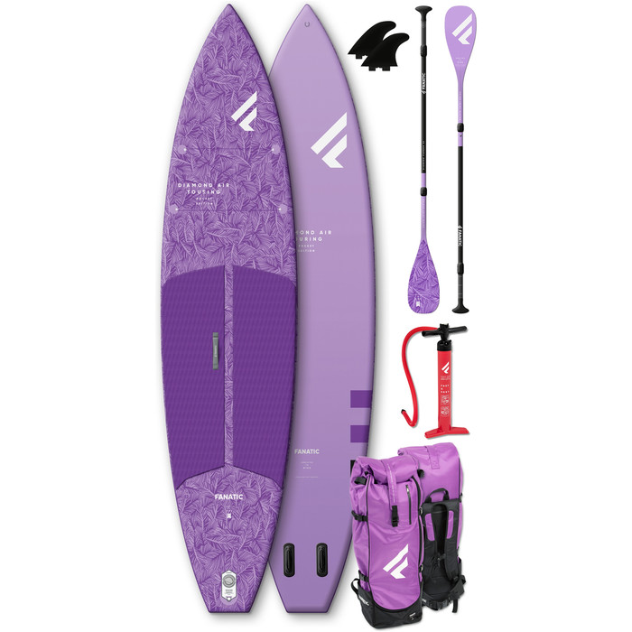 2024 Pack Sup Gonflable Fanatic Diamond Air Touring Pocket 11'6" - Planche, Sac, Pompe & Pagaie 13210-1764 - Violet