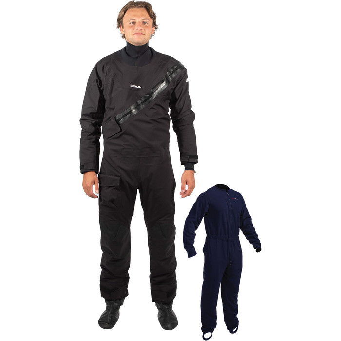 2023 Gul Mens Dartmouth Eclip Zip Drysuit & Free Underfleece GM0378-B9 - Black