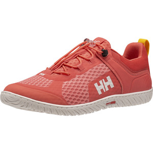 2022 Helly Hansen Mujer Hp Foil V2 Zapatos De Vela 11709 - Coral Caliente / Blanco Roto