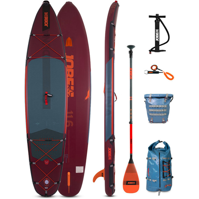 2022 Jobe Aero Aventure Duna 11'6 Stand Up Paddle Board Package - Planche, Sac, Pagaie, Pompe & Leash 486422003 - Rouge 