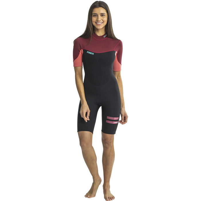 2024 Jobe Dames Sofia 3/2mm Rug Ritssluiting Shorty Wetsuit 3036220 - Rose Pink