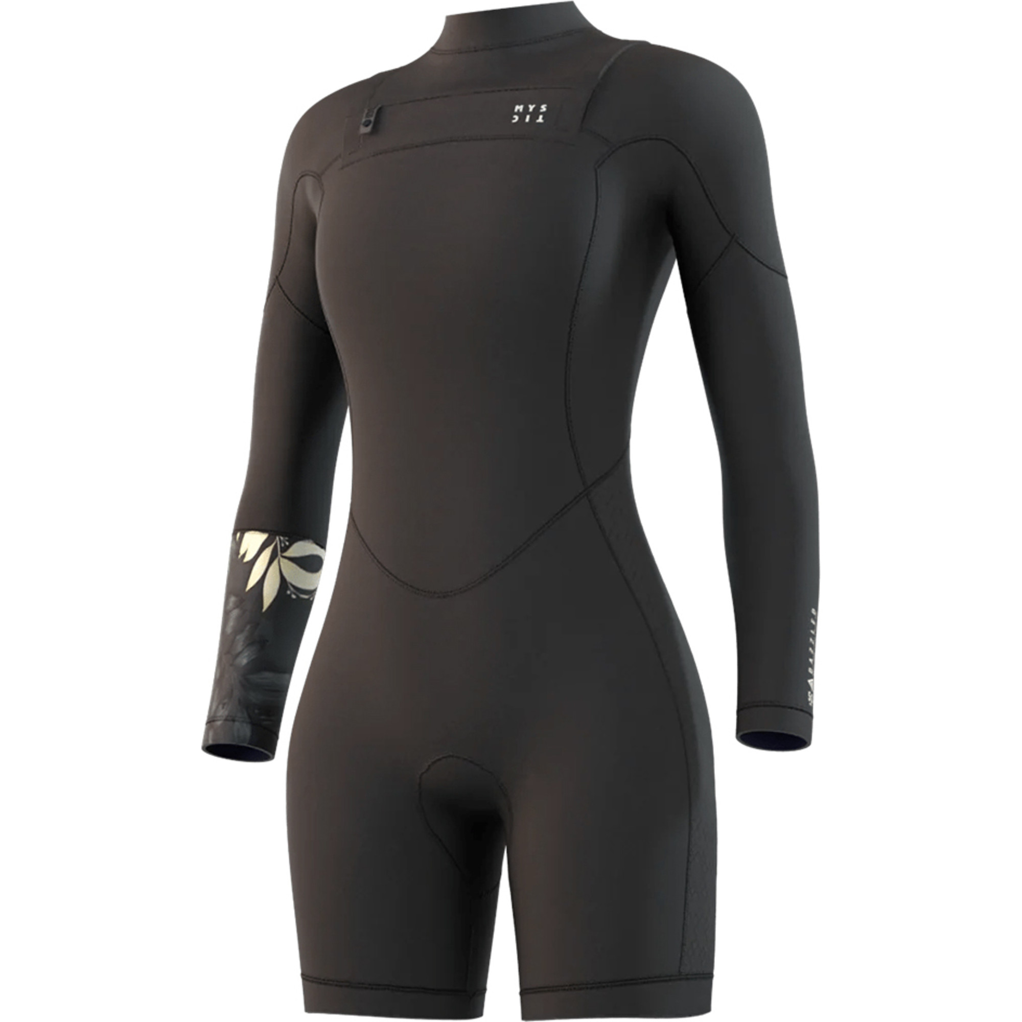 2024 Mystic Womens Dazzled 3 2mm Chest Zip Long Sleeve Shorty Wetsuit 