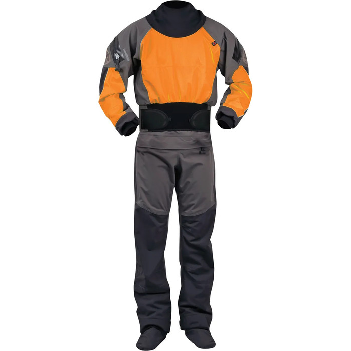 2022 Nookie Blaze Kayak Drysuit + Con Zip DR20 - Charcoal / Orange