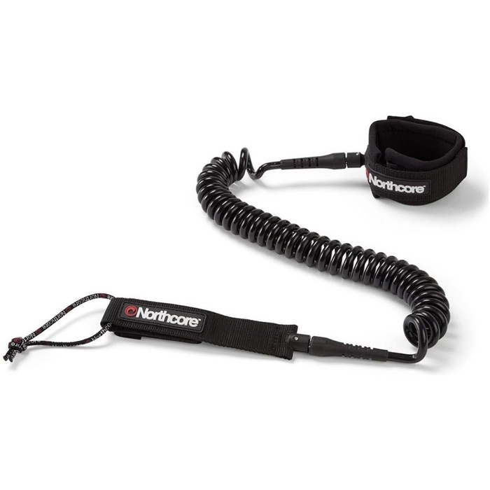 2024 Northcore 10FT SUP Coiled Leash  - Black