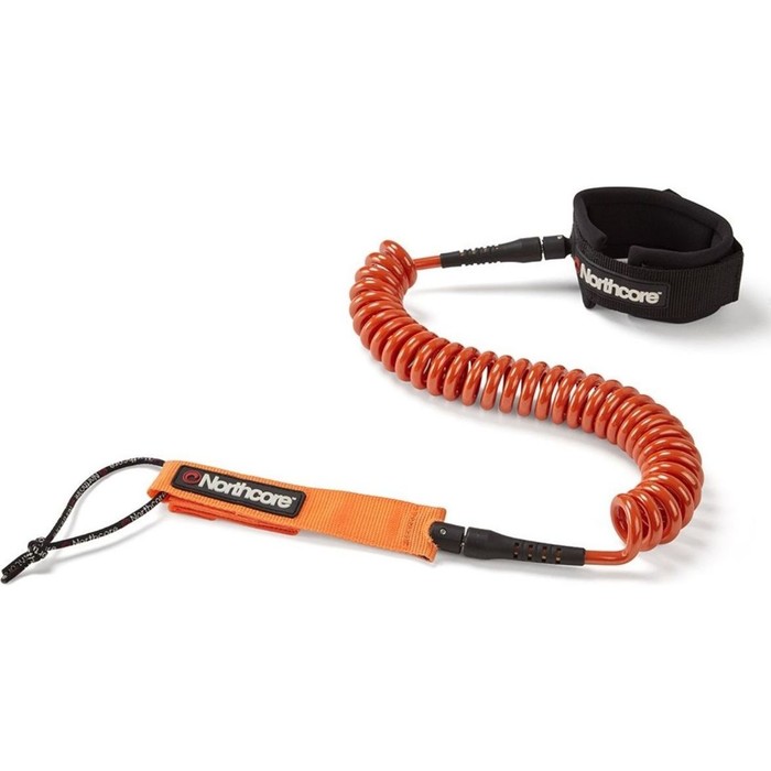 2024 Northcore 10FT SUP Coiled Leash  - Orange
