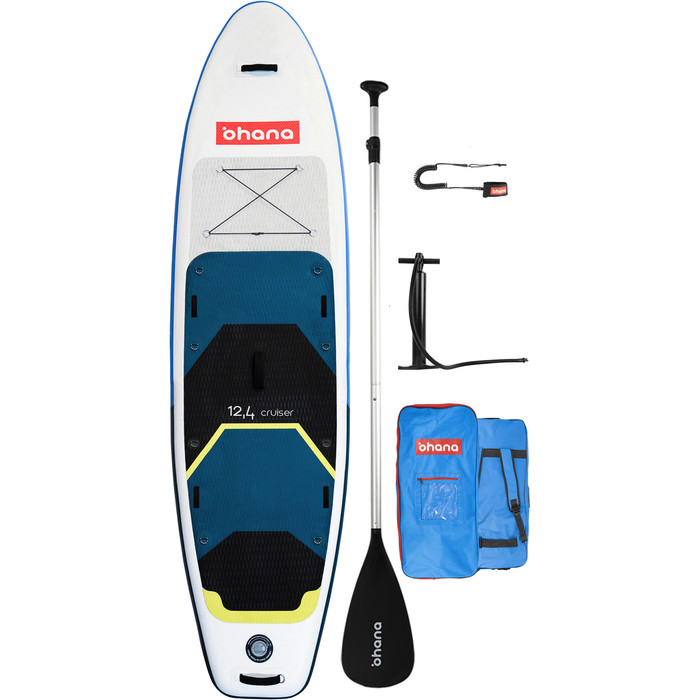 2022 Ohana 12'4" Cruiser Gonflable Stand Up Paddle Board Package - Planche, Pagaie, Sac, Pompe Et Laisse