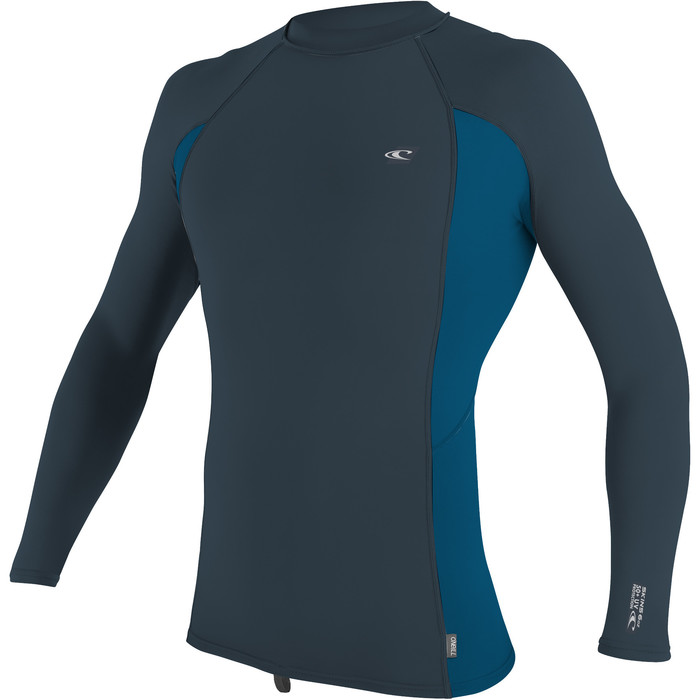 2024 O'neill Men's Premium Skins Long Sleeve Lycra Vest 4170b - Cadet Blue / Ultra Blue